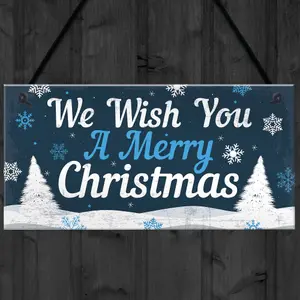 Red Ocean Christmas Signs For The Home Hanging Wall Door Plaque Xmas Decoration Kitchen Signs