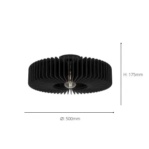 Eglo Palombaia Black Wooden Ceiling Light