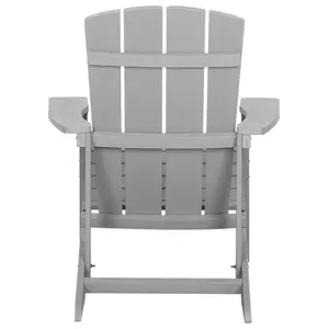 Garden Chair ADIRONDACK with Footstool Light Grey