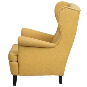 Wingback Chair ABSON Fabric Yellow