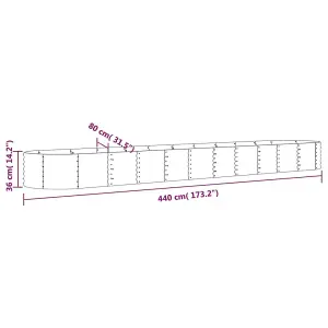 Berkfield Garden Planter Powder-coated Steel 440x80x36 cm Brown