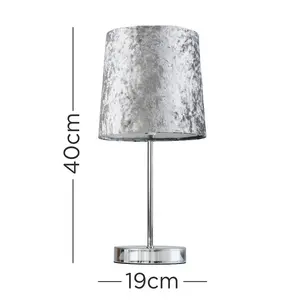 Ilene Metal Table Lamp (Set of 2) Silver Grey / No Bulb