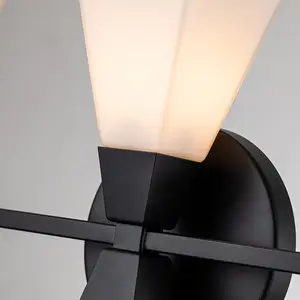 Luminosa Bowtie 3 Light Bathroom Wall Lamp, Matte Black IP44