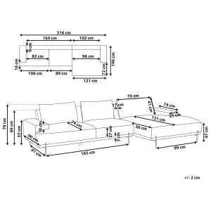 Corner Sofa MARIFERD Brown Fabric Left Hand