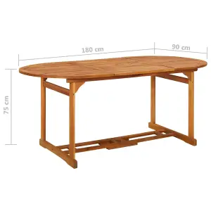 Berkfield Garden Dining Table 180x90x75 cm Solid Acacia Wood