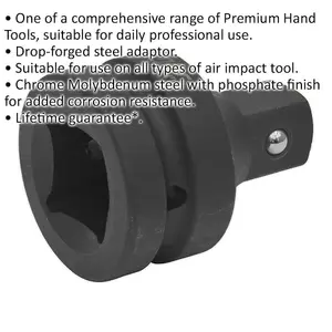 Heavy-Duty Impact Socket Adaptor - 1" Female to 3/4" Male Drive