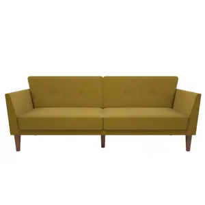 Regal 3-Seater Sofa Bed in Mustard Fabric