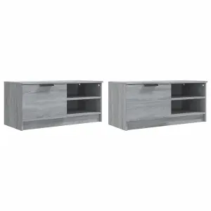 Berkfield TV Cabinets 2 pcs Grey Sonoma 80x35x36.5 cm Engineered Wood