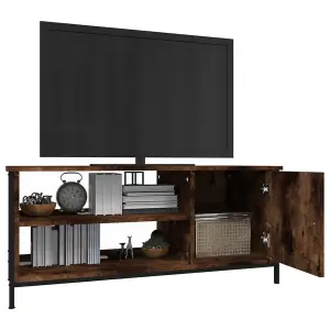 Berkfield TV Cabinet Smoked Oak 100x40x45 cm Engineered Wood