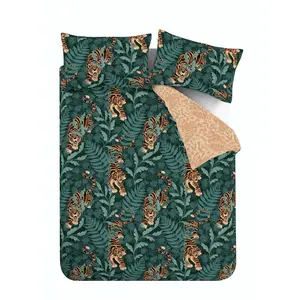 Tropic Tiger Leaf Duvet Cover Set Single - 1 Pillowcase