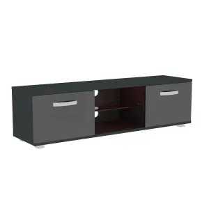 Vida Designs Cosmo Black 2 Door LED TV Unit 140cm Sideboard Cabinet