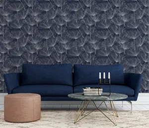 Arthouse Harmony Dandelion Navy/Silver Wallpaper