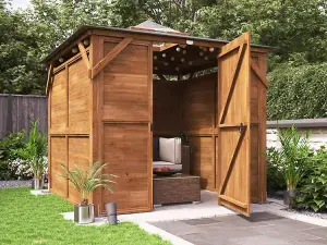 Dunster House Wooden Gazebo with Sides Erin 2.5m x 2.5m Enclosed Solid Wall Panels Garden Shelter with Roof Felt