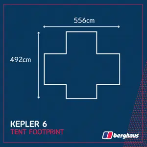 Berghaus Kepler 6 Tent Footprint with Steel Pegs and Carry Bag,Camping Equipment