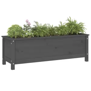 Berkfield Garden Raised Bed Grey 119.5x40x39 cm Solid Wood Pine