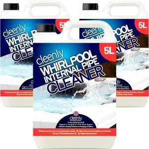 Cleenly Whirlpool Internal Pipe Cleaner Removes Dirt Grime Oil & Odours from Hot Tub Spa and Pool Pipework (15 Litre)