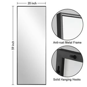 Metal Flat Mirror Black