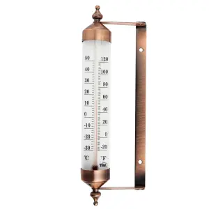 Outdoor Thermometer with Stylish Bronze Effect Design - Attractive Garden Thermometer