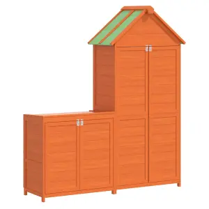 Berkfield 2 Piece Garden Tool Shed Set Brown Solid Wood Pine