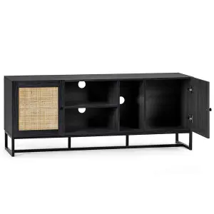 Black with Rattan TV/Media Unit