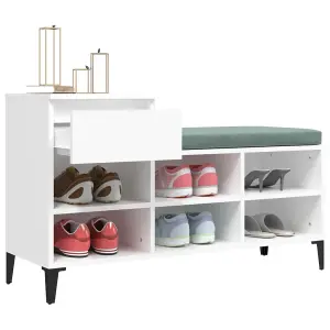 Berkfield Shoe Cabinet White 102x36x60 cm Engineered Wood