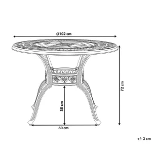 Garden Table Metal Dark Brown SALENTO