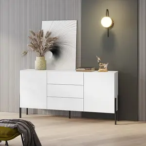 Sleek Yukon 26 Sideboard Cabinet 1840mm in White - Contemporary Storage Unit H900mm D400mm