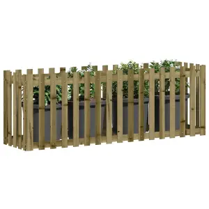 Berkfield Garden Raised Bed with Fence Design 200x50x70 cm Impregnated Wood Pine