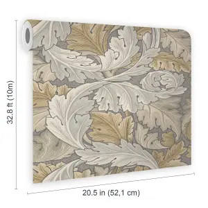 William Morris Gallery Collection Neutral Acanthus Smooth Wallpaper