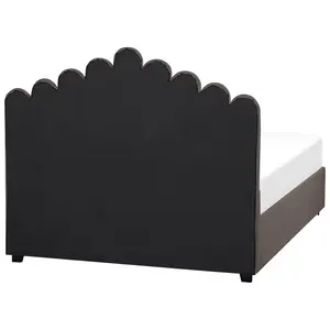 Velvet EU Double Size Ottoman Bed Taupe VINCENNES