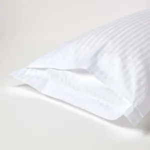 Homescapes White Egyptian Cotton Satin Stripe Oxford Pillowcase 330 TC