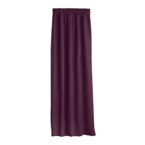 Velvet Chenille Thermal Fleece Lined Pencil Pleat Top Door Curtain 137cm x 213cm Aubergine