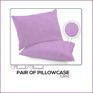 Pillowcases Pair Pack 100% Brushed Cotton Flannelette Thermal Pillow Covers 19''x29''