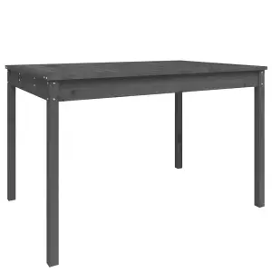 Berkfield Garden Table Grey 121x82.5x76 cm Solid Wood Pine