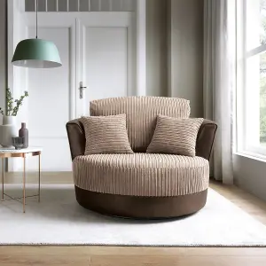 Dino Collection Swivel Chair in Brown