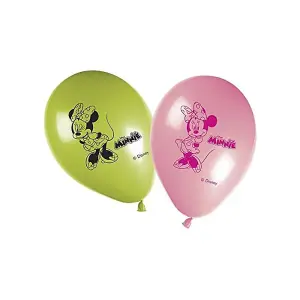 Disney Bow-Tique Latex Minnie Mouse Balloons (Pack of 8) Green/Pink/Black (One Size)