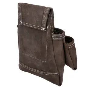 TOUGH MASTER Suede Leather Tool Pouch 4 Pockets - 1.6-1.8 Millimeters (TM-418SP)