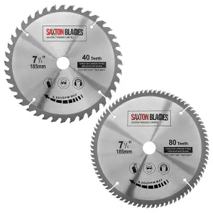 Saxton TCT185MXA20B TCT Circular Saw Blade 185mm Pack A 20mm Bore + 16mm ring