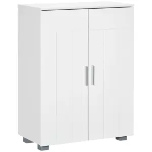 kleankin Modern Bathroom Cabinet, Freestanding Floor Cabinet w/ Storage, White