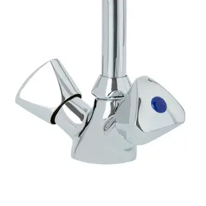 Savo Chrome effect Kitchen Twin lever Tap