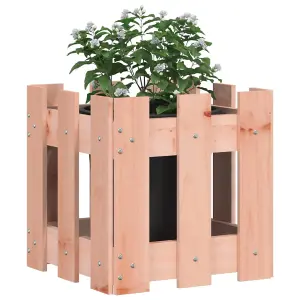 Berkfield Garden Planter with Fence Design 30x30x30 cm Solid Wood Douglas