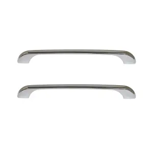 GoodHome Condio Chrome effect Kitchen cabinets Bow Pull Handle (L)22.5cm (D)25mm, Pack of 2