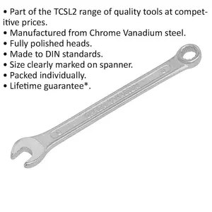 High-Quality 6mm Combination Spanner - Chrome Vanadium Steel with Polished Finish