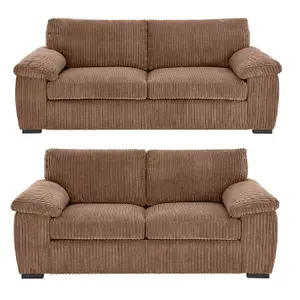 jumbo cord fabric lilly Light Brown Coffee colour 3 and 2 seater sofa