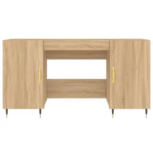 Berkfield Desk Sonoma Oak 140x50x75 cm Engineered Wood