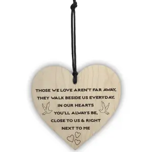 Red Ocean You'll Always Be Next To Me Wooden Hanging Heart Plaque