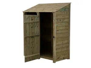 Wooden Premium Tongue & Groove Log Store (W-146cm, H-180cm, D-88cm) With doors