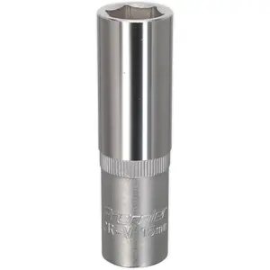 15mm Deep Drive Steel Socket - 1/2" Chrome Vanadium Drive Tool for Professionals