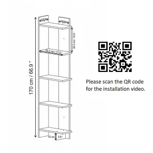 Decorotika Alice Corner Bookcase (White and Cordoba)