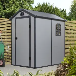 4 x 6 Single Door Apex Plastic Shed (Light Grey)